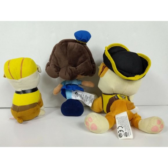 PAW PATROL Rubble 7" Pirate + 6" Worker Rubble+ 9" Police Girl Stuffed Plush Toy - Picture 2 of 12